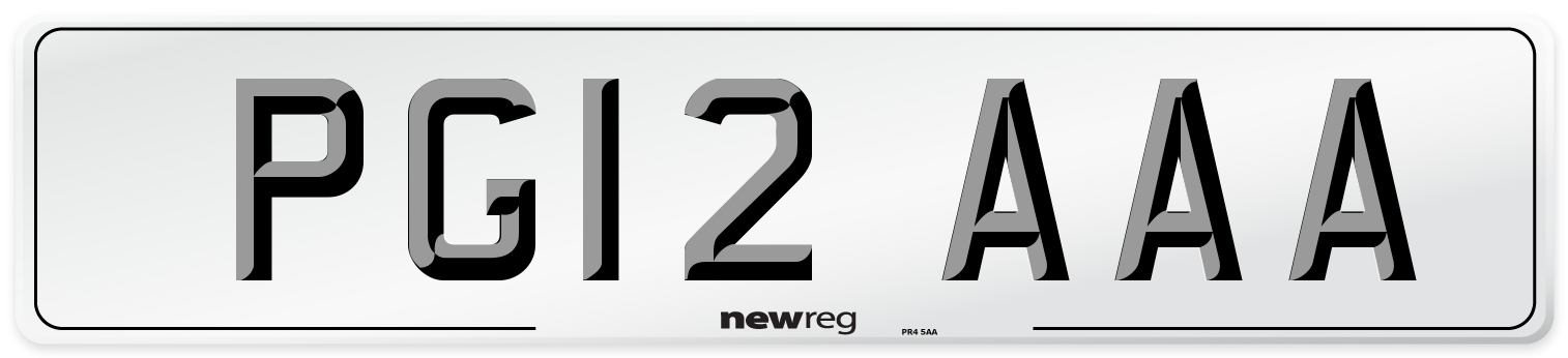 PG12 AAA Number Plate from New Reg